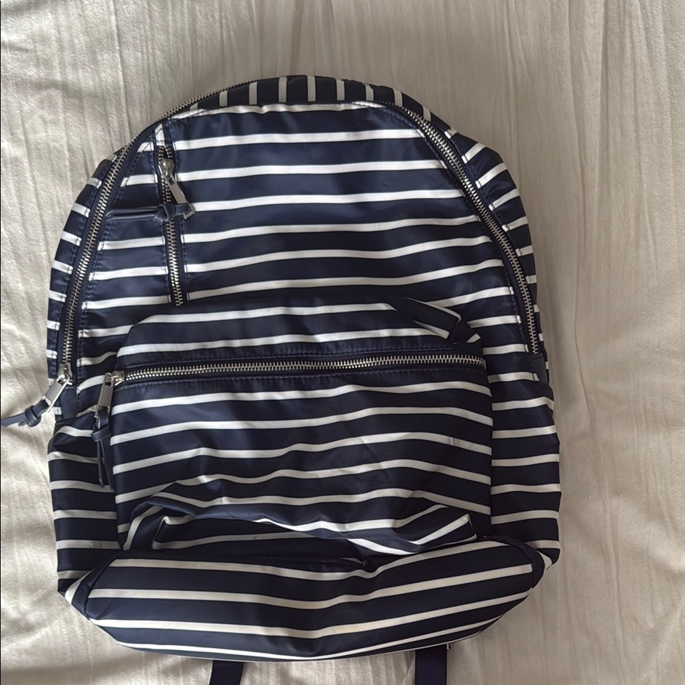 Navy Striped Backpack